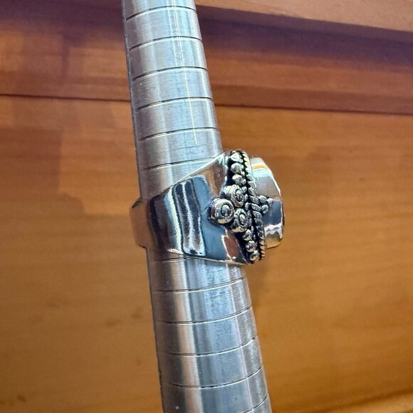 Mystic Topaz Sterling Silver Ring: Napoleon Handmade Ottoman Style Size 6 - Picture 5 of 7